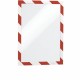 DURABLE DURAFRAME SECURITY Self-Adhesive Magnetic Letter Sign Holder - Holds Letter-Size 8-1/2" x 11" , Red/White, 2 Pack