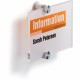 DURABLE CRYSTAL SIGN Wall Mounted Standoff Acrylic Sign - 5-9/10" x 4-1/10" - Rectangular Shape - Acrylic, Aluminum - Updateable