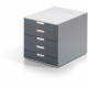 DURABLE VARICOLOR Desktop 5 Drawer Organizer - 11" W x 11-3/8" H x 14" D - 5 Drawers - Color Labeled Tabs - Charcoal