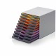 DURABLE VARICOLOR Desktop 10 Drawer Organizer - 11" W x 11-3/8" H x 14" D - 10 Drawers - Color Labeled Tabs - Charcoal