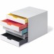 DURABLE VARICOLOR MIX 5 Drawer Desktop Storage Box, White/Multicolor - 5 Drawer(s) - 11" Height x 11.5" Width x 14" DepthDesktop