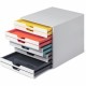 DURABLE VARICOLOR MIX 10 Drawer Desktop Storage Box, White/Multicolor - 10 Drawer(s) - 11" Height x 11.5" Width x 14" DepthDeskt