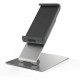 DURABLE TABLET HOLDER Desk Stand - Fits most 7"-13" Tablets, 360 Degrees Rotation with Anti-Theft Device, Silver/Charcoal