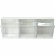 Deflecto Tilt Bin Interlocking Multi-Bin Storage Organizer - 3 Compartment(s) - 9.5" Height x 23.6" Width x 7.8" DepthDesktop - 