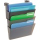 Deflecto Stackable DocuPocket for Partition Walls - 3 Pocket(s) - 3 Compartment(s) - 7" Height x 13" Width x 4" Depth - Smoke - 
