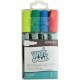 Deflecto Wet Erase Markers - Chisel Marker Point Style - Green, Red, Blue, Yellow Liquid Ink - 1 / Pack
