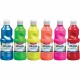 Prang Power Fluorescent Paint Set - 16 fl oz - 6 / Set - Neon Green, Neon Yellow, Neon Orange, Neon Pink, Neon Red, Neon Turquoi